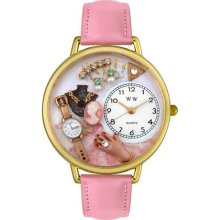 Personalized Jewelry Lover Pink Unisex Watch - Black Padded