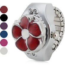 Petal Women's Flower Style Alloy Analog Quartz Ring Watch (Assorted Colors)