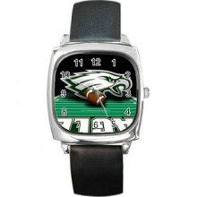 Philadelphia Eagles Unisex Silver-Tone Square Metal Watch 10