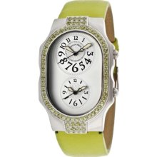 Philip Stein Watches Women's Dual Time Light Silver Dial Light Green G