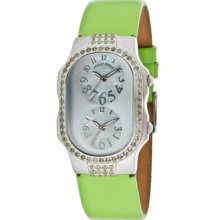 Philip Stein Watches Women's Dual Time White Mother Of Pearl Dial Ligh