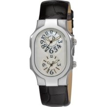 Philip Stein Womens Signature Black Strap Dual Time Watch 1-f-famop-abs