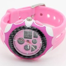 Pink Boy Girls Ohsen Dual Time Lcd Digital Analog Quartz Sport Wrist Watch