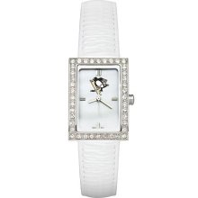 Pittsburgh Penguins Women's White Leather Strap Allure Watch
