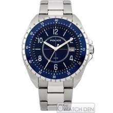 Police - Mens Blue Dial Stainless Steel Miami Watch - 13669js-03m