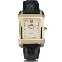 Princeton Men's Swiss Watch - Gold Quad Watch w/ Leather Strap