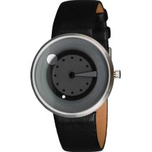 Projects Mens Twilight Perisphere Daniel Will Harris Stainless Watch - Black Leather Strap - Black Dial - 7291