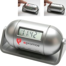 Promotional Clock - Swivel Digital Imprinted Desk Clock