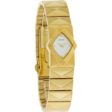Pulsar Ladies Silver Dial Gold Tone Bracelet Quartz Watch PEG386