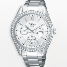 Pulsar Pp6009 Swarovski Crystals Silver Dial Ladies Watch