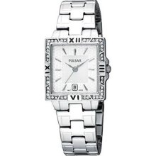 Pulsar PXT695 Women's Quartz White Dial Swarovski Crystals Watch ...