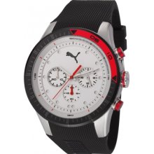 Puma Fast Track - L Silver Black Men's watch #PU102821001