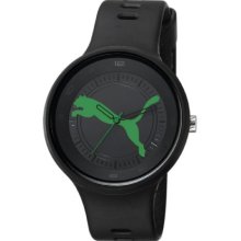 Puma Motorsport Slick - Big Cat Unisex Quartz Watch With Black Dial Analogue Display And Black Plastic Or Pu Strap Pu910871003
