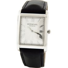 Raymond Weil 9973 Don Giovanni Square Case Black Leather Men's Watch