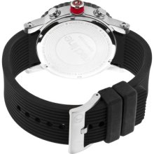 Red Line Men's Compressor Chronograph Silicone Round Watch Dial Color: Black, Strap Color: Black