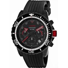 Red Line Watches Men's Piston Chronograph Black Dial Black IP Case Bla