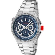 Red Line Watches Men's Travel Chronograph Blue Dial Stainless Steel S