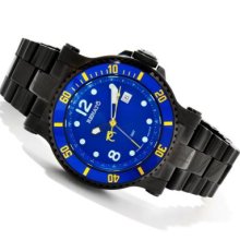 Renato Men's T-Rex Diver Swiss Quartz GMT Stainless Steel Bracelet Watch