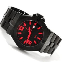 Renato Men's Wilde-Beast Quartz GMT Stainless Steel Bracelet Watch RED
