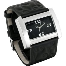 Rockwell Womens Vanessa Analog Stainless Watch - Black Leather Strap - Black Dial - VN102