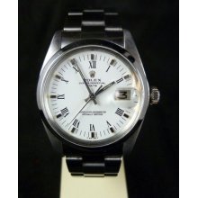 Rolex 1500 Oyster Perpetual Date White Stick Dial Stainless Steel Automatic Mens