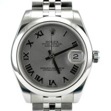 Rolex 178240 Datejust Silver Dial Roman Numeric Jubilee Bracelet Women's Watch