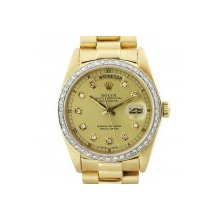 Rolex 18038 President Champagne Diamond Dial Mens Watch