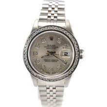 Rolex 69160 1 Ct Diamond Oyster Perpetual Datejust Jubilee Band Women's Watch
