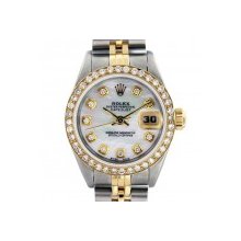 Rolex Datejust 69173 MOP Diamond Dial Two Tone Ladies Watch