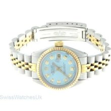 Rolex Datejust Steel Gold Automatic Diamond Ladies Watch