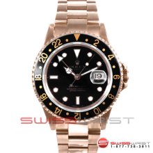 Rolex GMT Master II Yellow Gold Black Dial - Bezel 16718 2000s Model