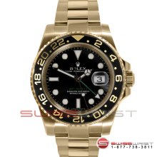 Rolex GMT Master II Yellow Gold Black Dial - Ceramic Bezel 116718