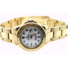 Rolex Ladies 18kt Yellow Gold Yachtmaster Watch 69628