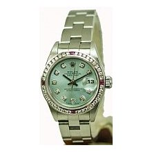 Rolex Ladies Pre-Owned Datejust Ice Blue Diamond Dial Stainless Steel