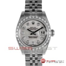 Rolex New Style Ladies Datejust SS 179160 MOP Diamond Dial Jubilee