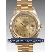 Rolex Oyster Perpetual Day-date 218238 (yellow Gold Dial, Roman Numeral Markers)
