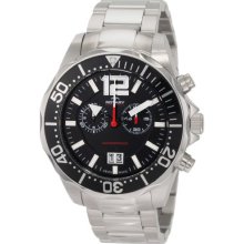Rotary Aquaspeed Men's Quartz Watch With Black Dial Chronograph Display And Silver Stainless Steel Bracelet Agb90050/C/04