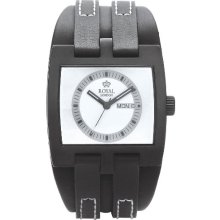 Royal London Men's Quartz Watch With White Dial Analogue Display And Black Leather Strap 40124-04