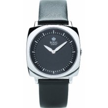 Royal London Women's Quartz Watch With Black Dial Analogue Display And Black Leather Strap 20130-03