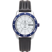 Royal London Women's Quartz Watch With Silver Dial Analogue Display And Black Leather Strap 21085-02