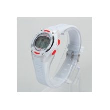Rubber Band Children Sport Style Square Digital LED Wrist Watch White