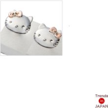 Sanrio Hello Kitty Simple Face Piercing Diamond Silver & Pink Japan