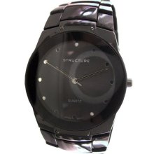 sears Men's Gunmetal Bracelet Watch with Black Round Dial