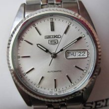 Seiko 5 Men's Watch Automatic Stainless S Silver 21jewel Original Japan