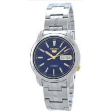 Seiko 5 Stainless Steel Case and Bracelet Blue Tone DIal Day and Date