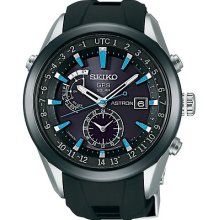 Seiko Astron Sast009 Mens Solar Gps Analog Wrist Watch Blue Silver Black