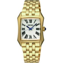 Seiko Ladies Gold Tone Stainless Steel Case and Bracelet White Dial Roman Numerals SXGP22