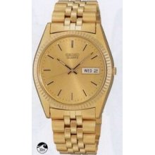 Seiko Men`s Goldtone Bracelet Watch W/ Luminous Hands & Markers