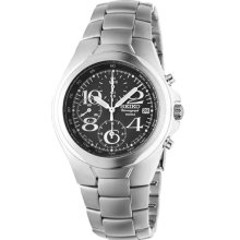 Seiko Men's Matte Stainless Steel Chronograph Black Dial SND335
