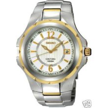 Seiko Sgee68 Mens Stainless Gold Tone Date Watch